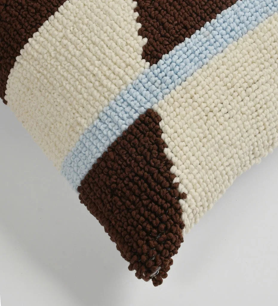 Cocoa Horizon Hand-Tufted Wool Pillow Cover