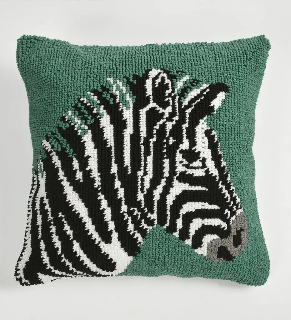 Wild Elegance Zebra Hand-Tufted Wool Pillow Cover