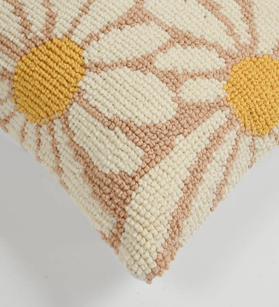 Sunny Meadow Beige Pillow Cover