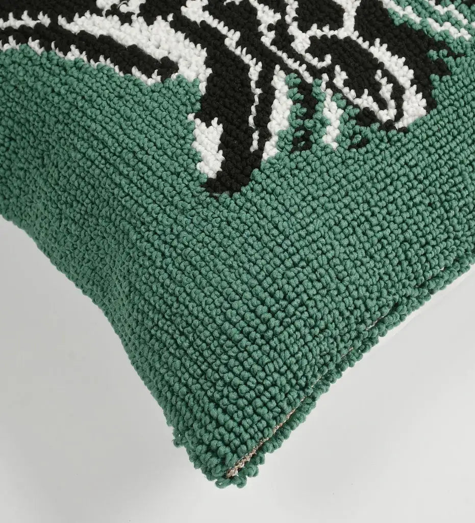 Wild Elegance Zebra Hand-Tufted Wool Pillow Cover