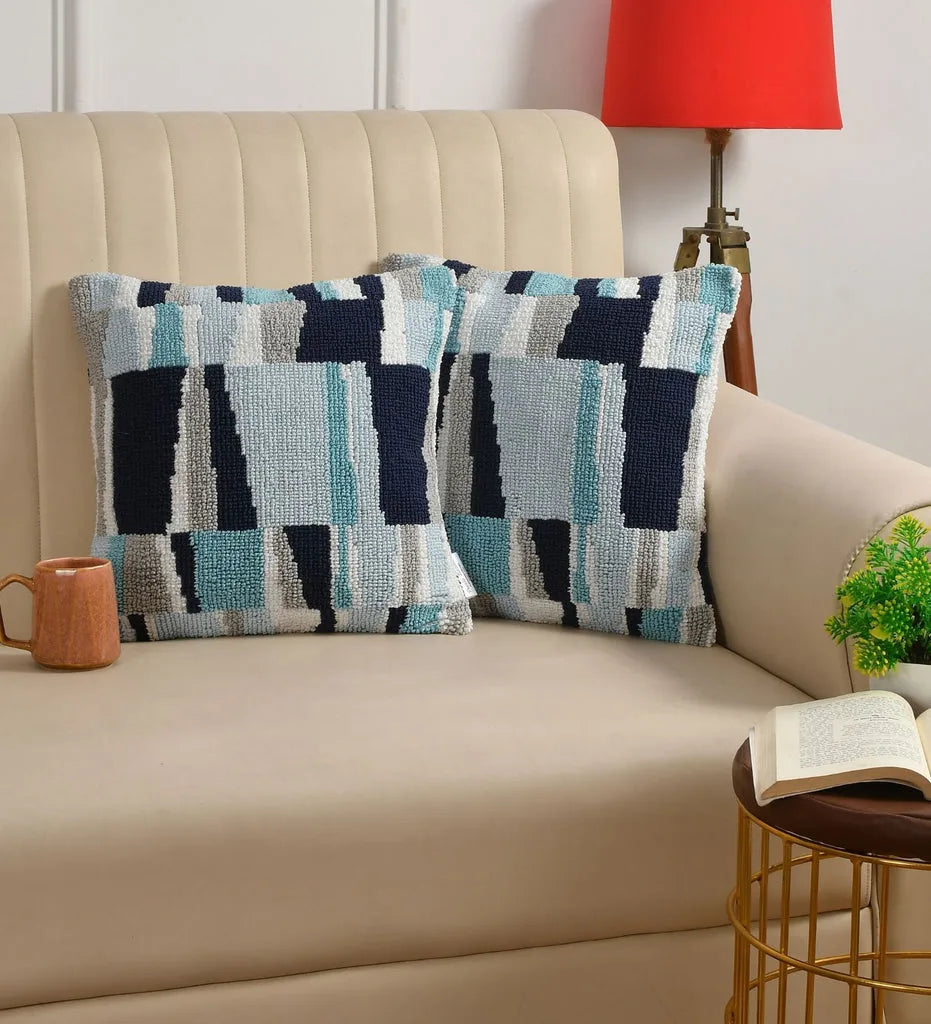 Arctic Mosaic Hand-Tufted Wool Pillow Cover