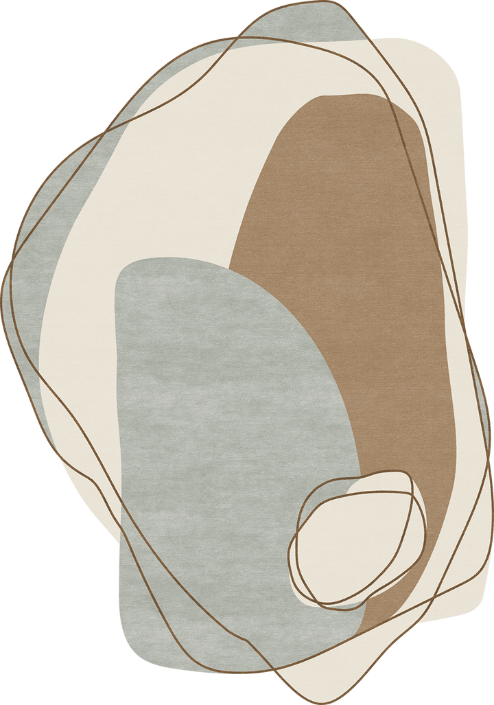 Serene Flow Abstract Irregular Area Wool Rug - Hand Tufted