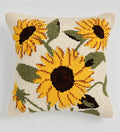 Golden Sunflower Garden Hand-Tufted Wool Pillow Cover