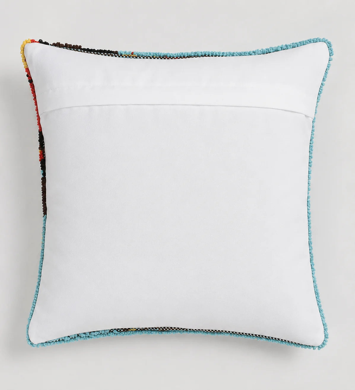 Azure Hummingbird Garden Hand-Tufted Wool Pillow Cover