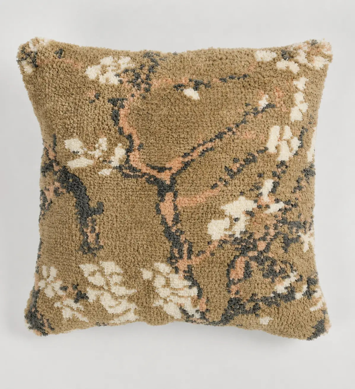Vintage Blossom Branch Hand-Tufted Wool Pillow Cover