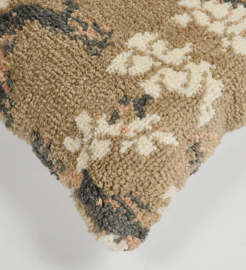 Vintage Blossom Branch Hand-Tufted Wool Pillow Cover